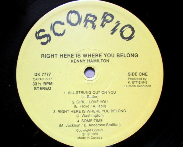 Kenny Hamilton (2) - Right Here Is Where You Belong