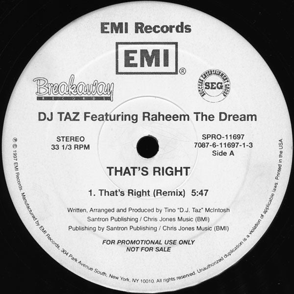 DJ Taz (3) - That's Right (Remix)