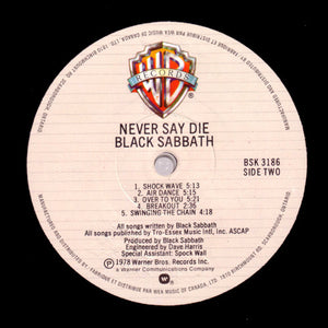 Black Sabbath - Never Say Die! Vinyl Record