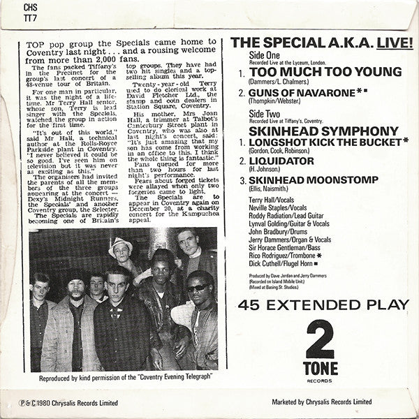 Specials, The Featuring Rico Rodriguez - Too Much Too Young - 1980