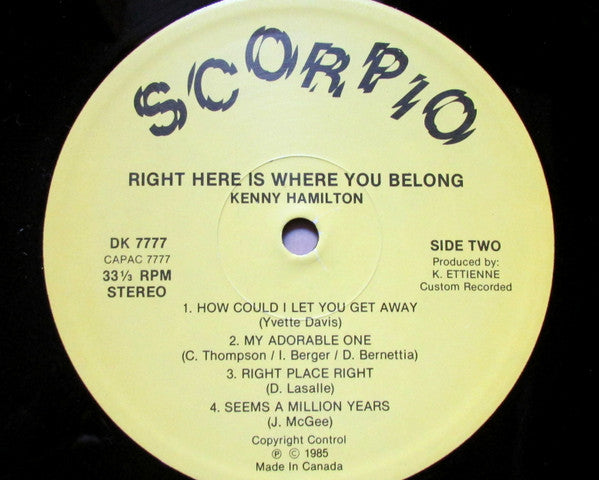 Kenny Hamilton (2) - Right Here Is Where You Belong