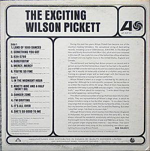 Wilson Pickett - The Exciting Wilson Pickett Vinyl Record