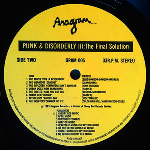 Various - Punk And Disorderly III - The Final Solution - 1983