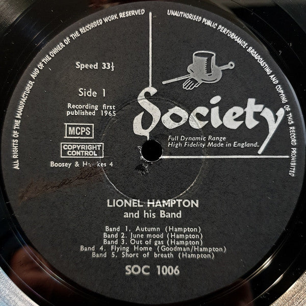 Lionel Hampton & His Big Band - Plays Vibes With His Band