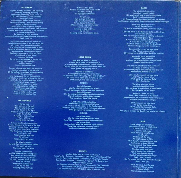 Joni Mitchell - Blue Vinyl Record