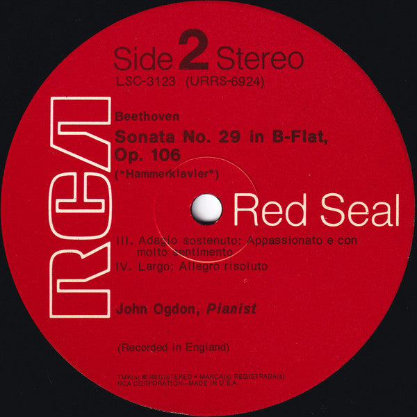Ludwig van Beethoven / John Ogdon - Beethoven: "Hammerklavier" Sonata  - 1969