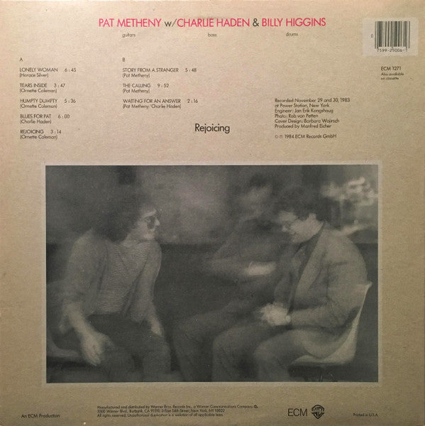 Pat Metheny W/ Charlie Haden & Billy Higgins - Rejoicing - 1984