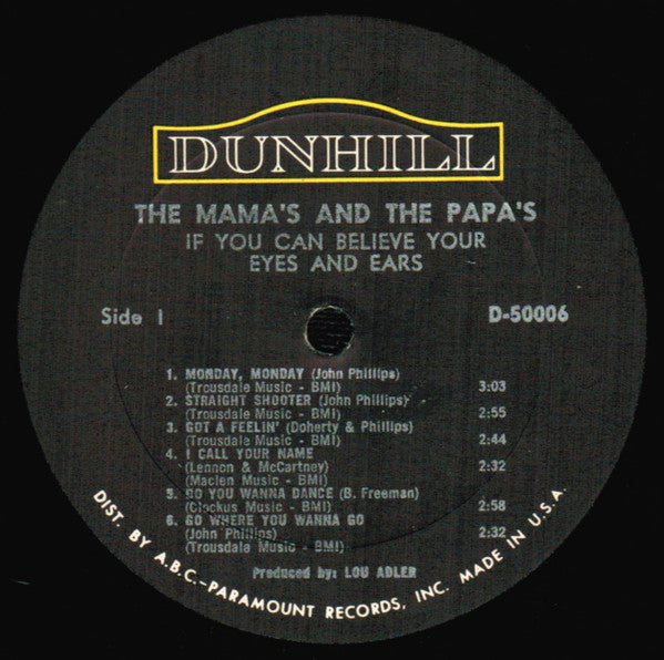 Mamas & The Papas, The - If You Can Believe Your Eyes And Ears - 1966