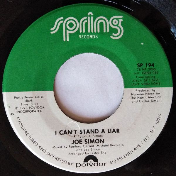 Joe Simon - Going Through These Changes / I Can't Stand A Liar - 1979