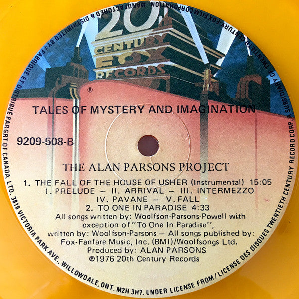 The Alan Parsons Project - Tales Of Mystery And Imagination Vinyl Record