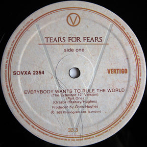 Tears For Fears - Everybody Wants To Rule The World (The Extended 12" Version) (Part One) Vinyl Record