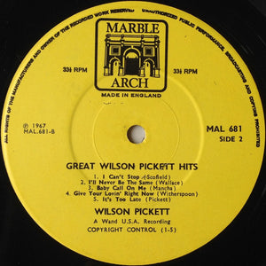 Wilson Pickett - Great Wilson Pickett Hits Vinyl Record