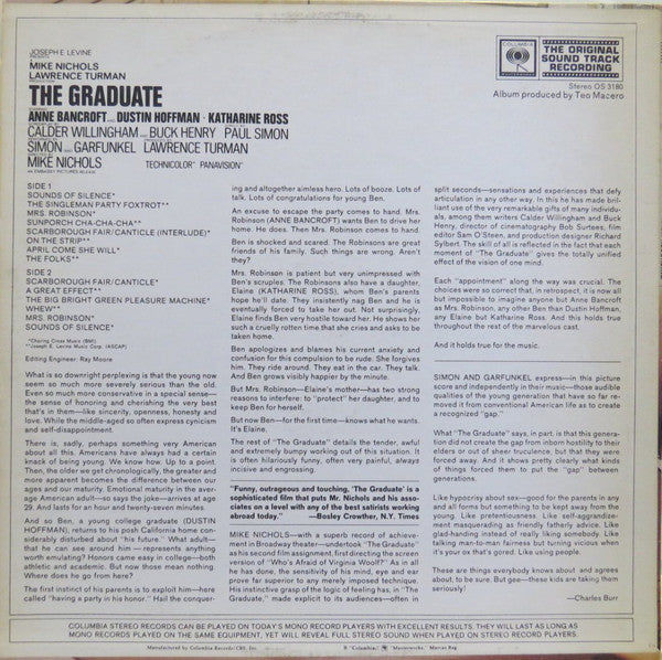 Simon & Garfunkel - The Graduate (Original Sound Track Recording) Vinyl Record