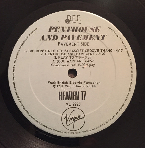 Heaven 17 - Penthouse And Pavement - 1981