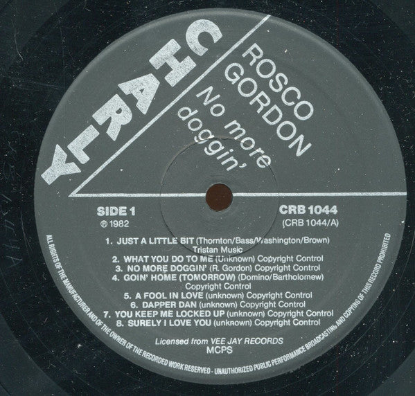 Rosco Gordon - No More Doggin' - 1982