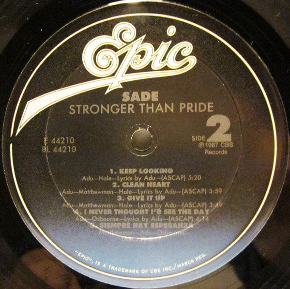 Sade - Stronger Than Pride Vinyl Record