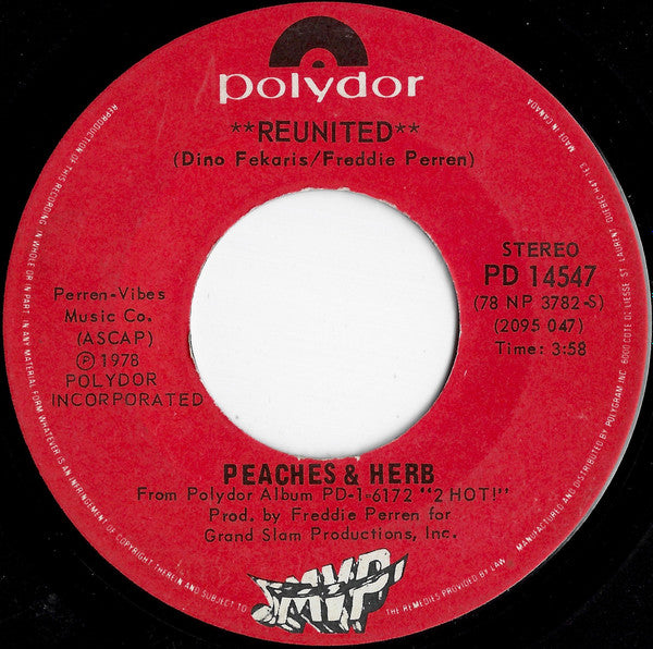 Peaches & Herb - Reunited Vinyl Record