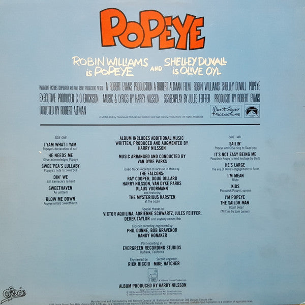 Various - Popeye - Original Motion Picture Soundtrack Album