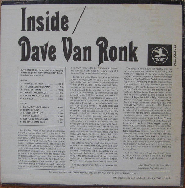 Dave Van Ronk - Inside