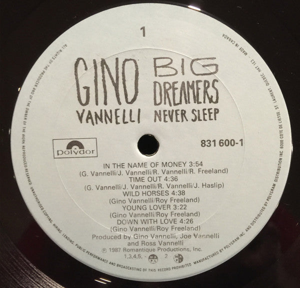 Gino Vannelli - Big Dreamers Never Sleep - 1987