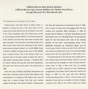 Clifford Brown And Max Roach - At Basin Street (CD) - 1990