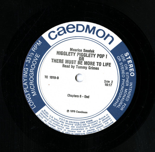 Maurice Sendak - Tammy Grimes, Wolfgang Amadeus Mozart - Higglety Pigglety Pop! or There Must Be More To Life - 1976
