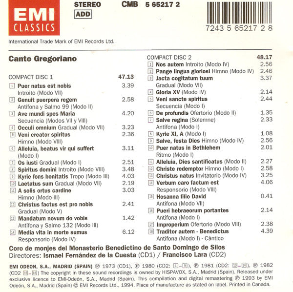 Coro De Monjes Del Monasterio De Santo Domingo De Silos - Canto Gregoriano (CD) - 1994