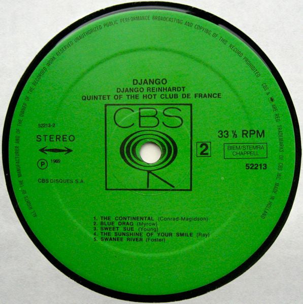 Django Reinhardt And Quintette Du Hot Club De France - Django - 1969