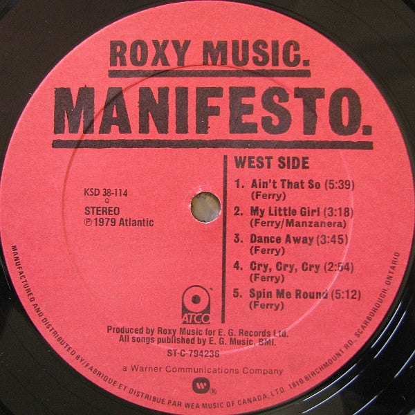 Roxy Music - Manifesto - 1979