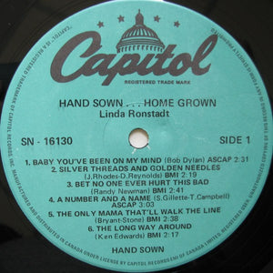 Linda Ronstadt - Hand Sown...Home Grown Vinyl Record