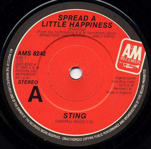 Sting - Spread A Little Happiness - 1982