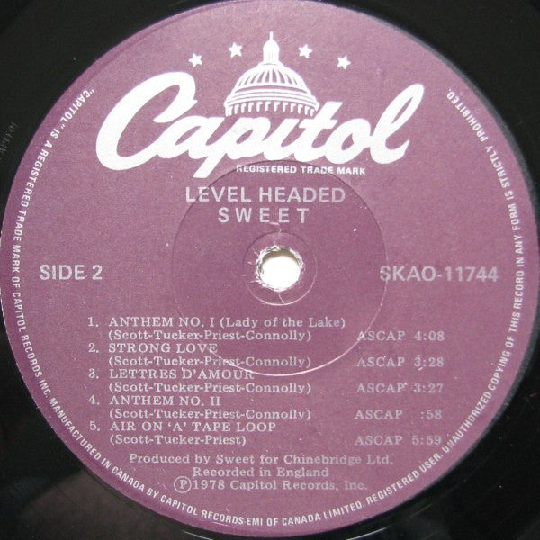 Sweet, The - Level Headed - 1978
