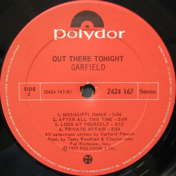 Garfield - Out There Tonight Vinyl Record