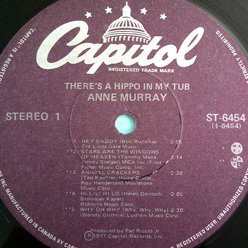Anne Murray - There's A Hippo In My Tub - 1977