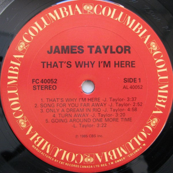 James Taylor - That's Why I'm Here - 1985