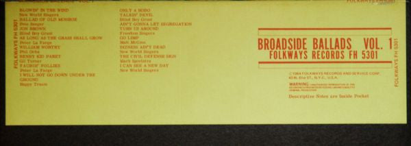 Various - Broadside Ballads Vol. 1 - 1964