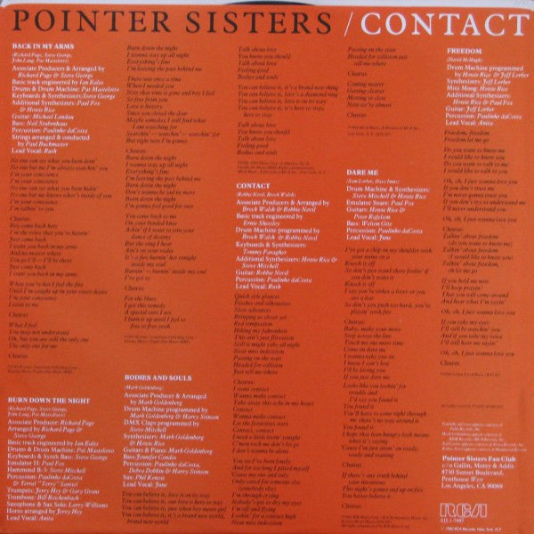 Pointer Sisters - Contact - 1985