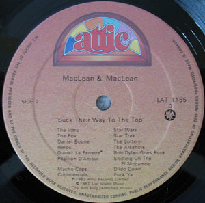 Maclean And Maclean - Suck Their Way To The Top / Taking The 'O' Out Of Country - 1982