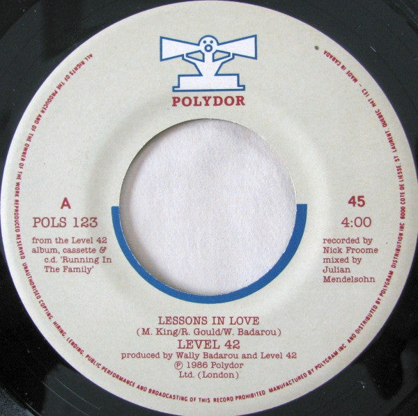 Level 42 - Lessons In Love