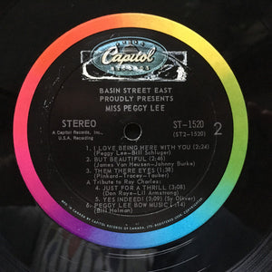 Peggy Lee - Basin Street East Proudly Presents Miss Peggy Lee - 1961