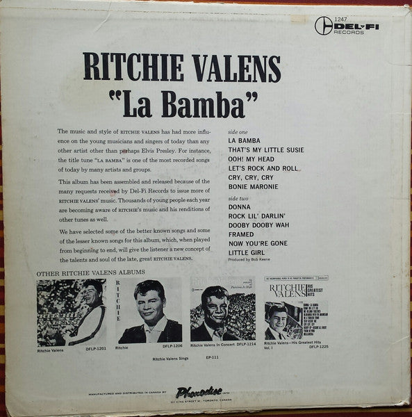 Ritchie Valens - His Greatest Hits Vol #2 Featuring La Bamba! 