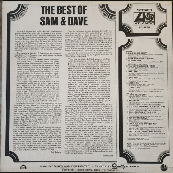 Sam & Dave - The Best Of Sam & Dave - 1969