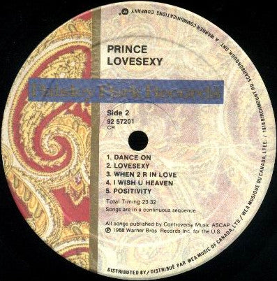 Prince - Lovesexy - 1988