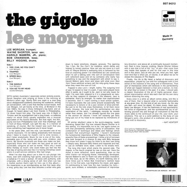 Lee Morgan - The Gigolo Vinyl Record