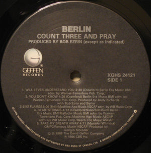 Berlin - Count Three & Pray - 1986