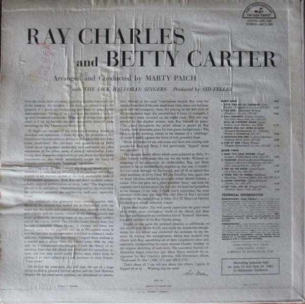 Ray Charles - Ray Charles And Betty Carter