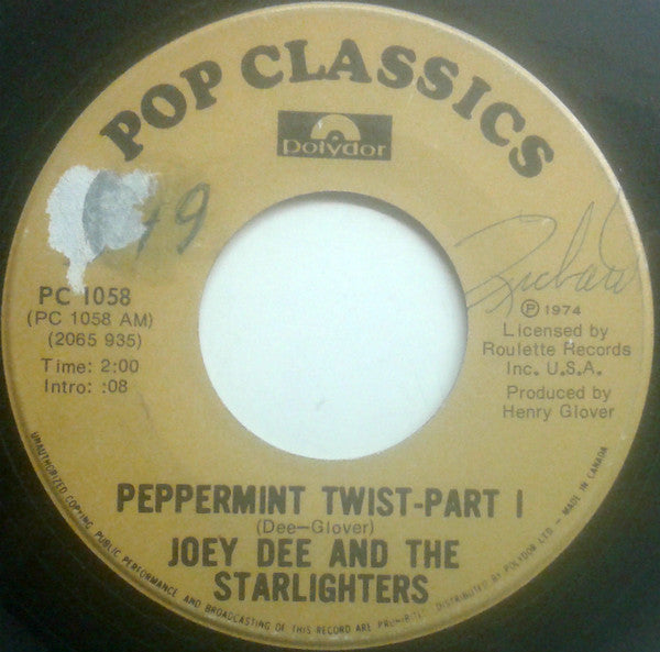 Joey Dee & The Starliters - Peppermint Twist - 1974