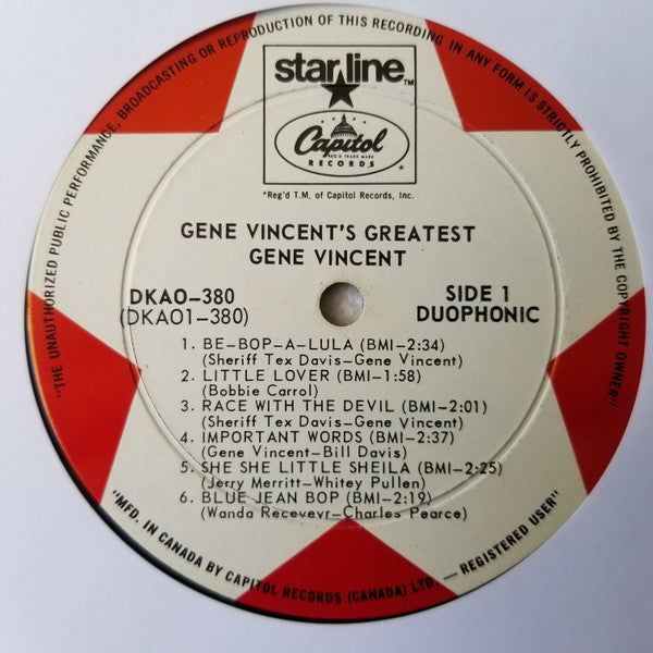 Gene Vincent - Gene Vincent's Greatest!