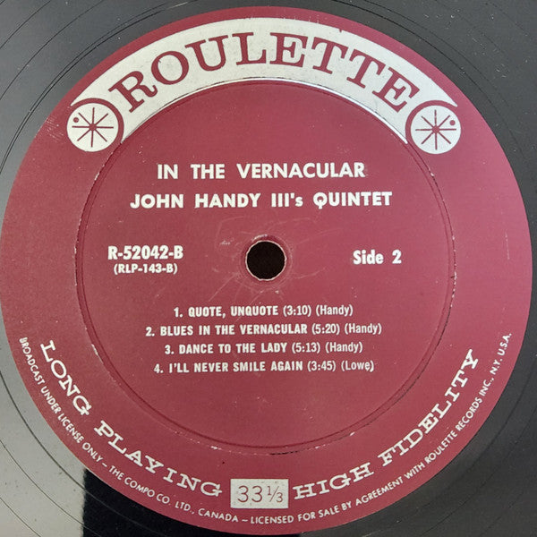 John Handy - In The Vernacular