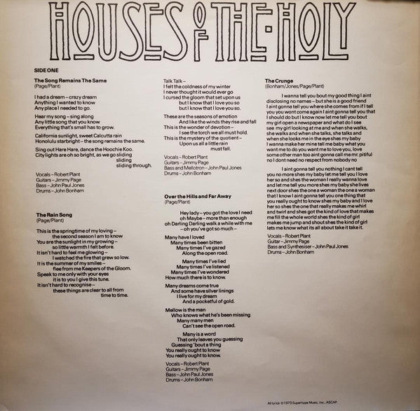 Led Zeppelin - Houses Of The Holy Vinyl Record